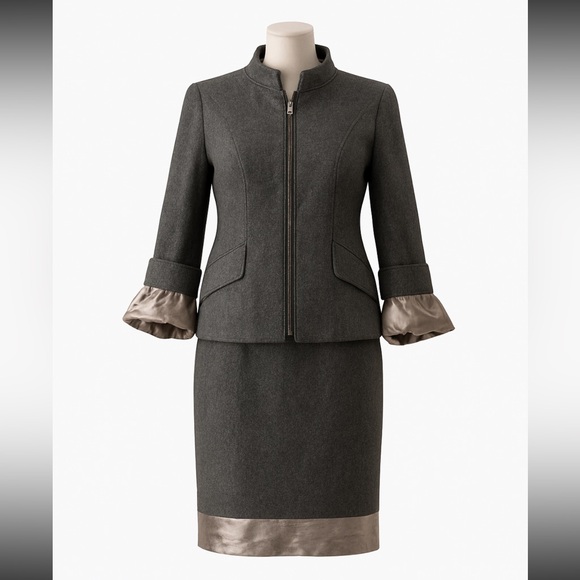 BCBGMaxAzria Dresses & Skirts - Stunning and unique 2-piece BCBG MaxAzria suit - CHECK THE SLEEVES OUT 😉